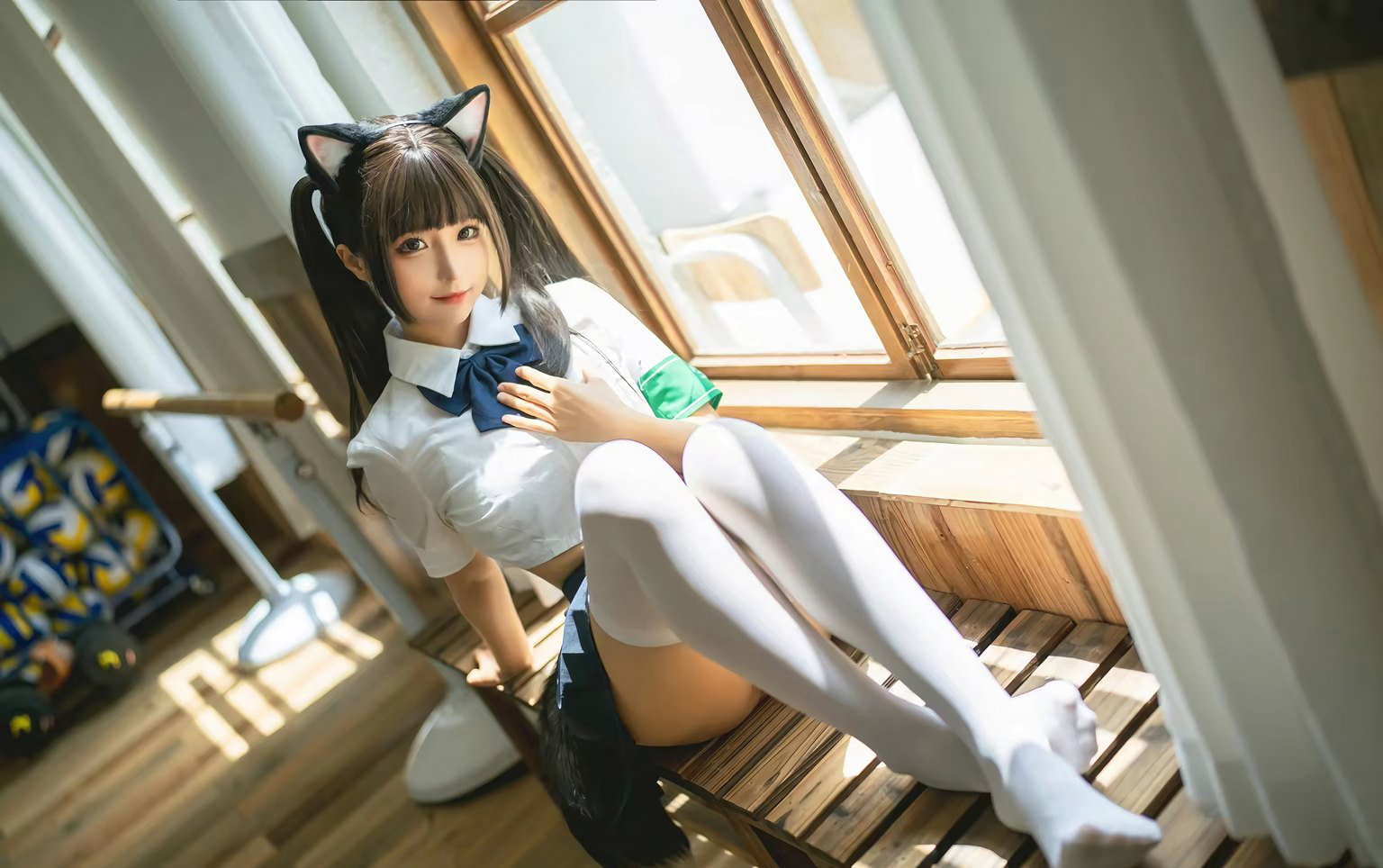 桜桃喵极度翘臀白丝JK动漫美女大胸二次元性感美女诱惑福利